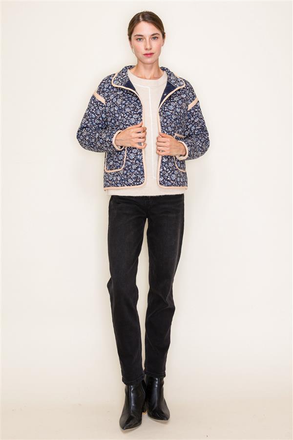 Floral Printed Quilted Jacket