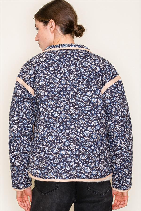 Floral Printed Quilted Jacket