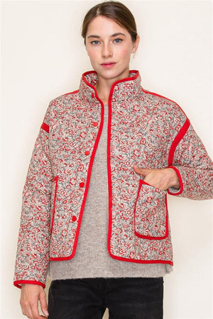 Floral Printed Quilted Jacket