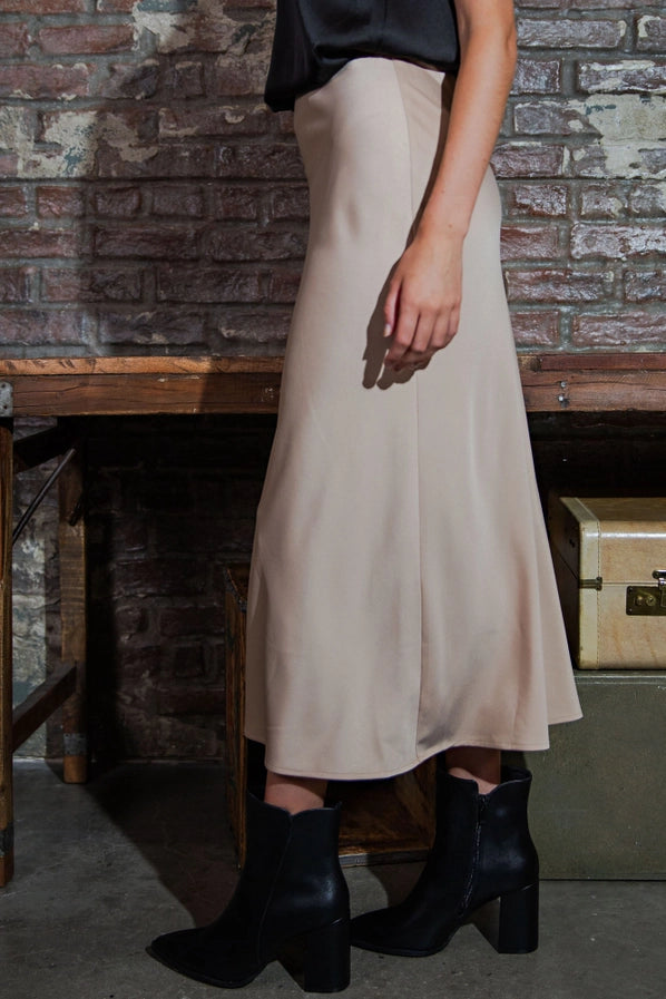 Dylan Midi Satin Skirt