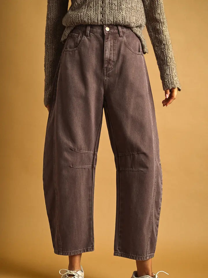 Olivia Brown Barrel Pants
