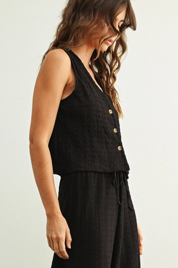 Rowan Vest Top/Black