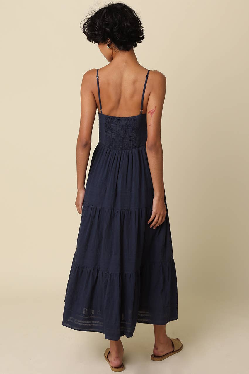 Ginny Tiered Cami Maxi Dress/Navy