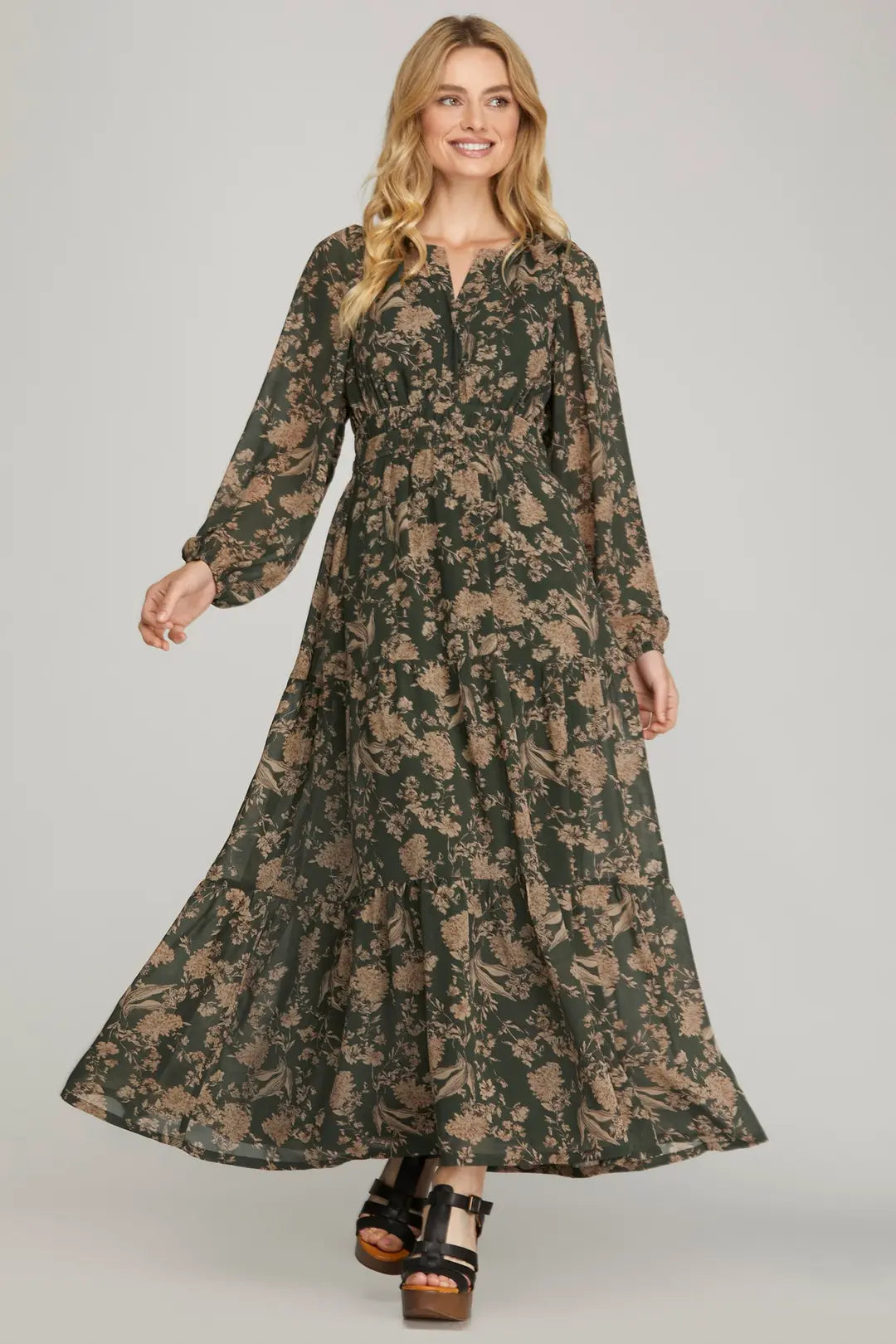Mckenzie L/S Floral Print Dress