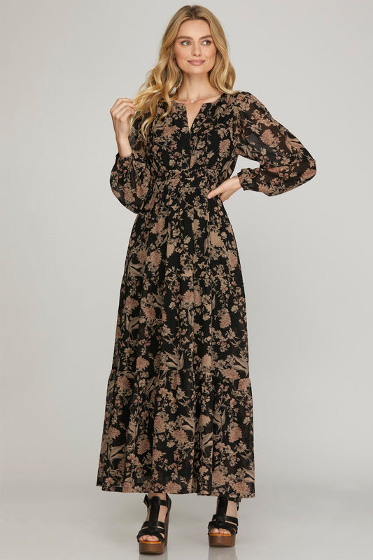 McKenzie L/S Floral Print Dress