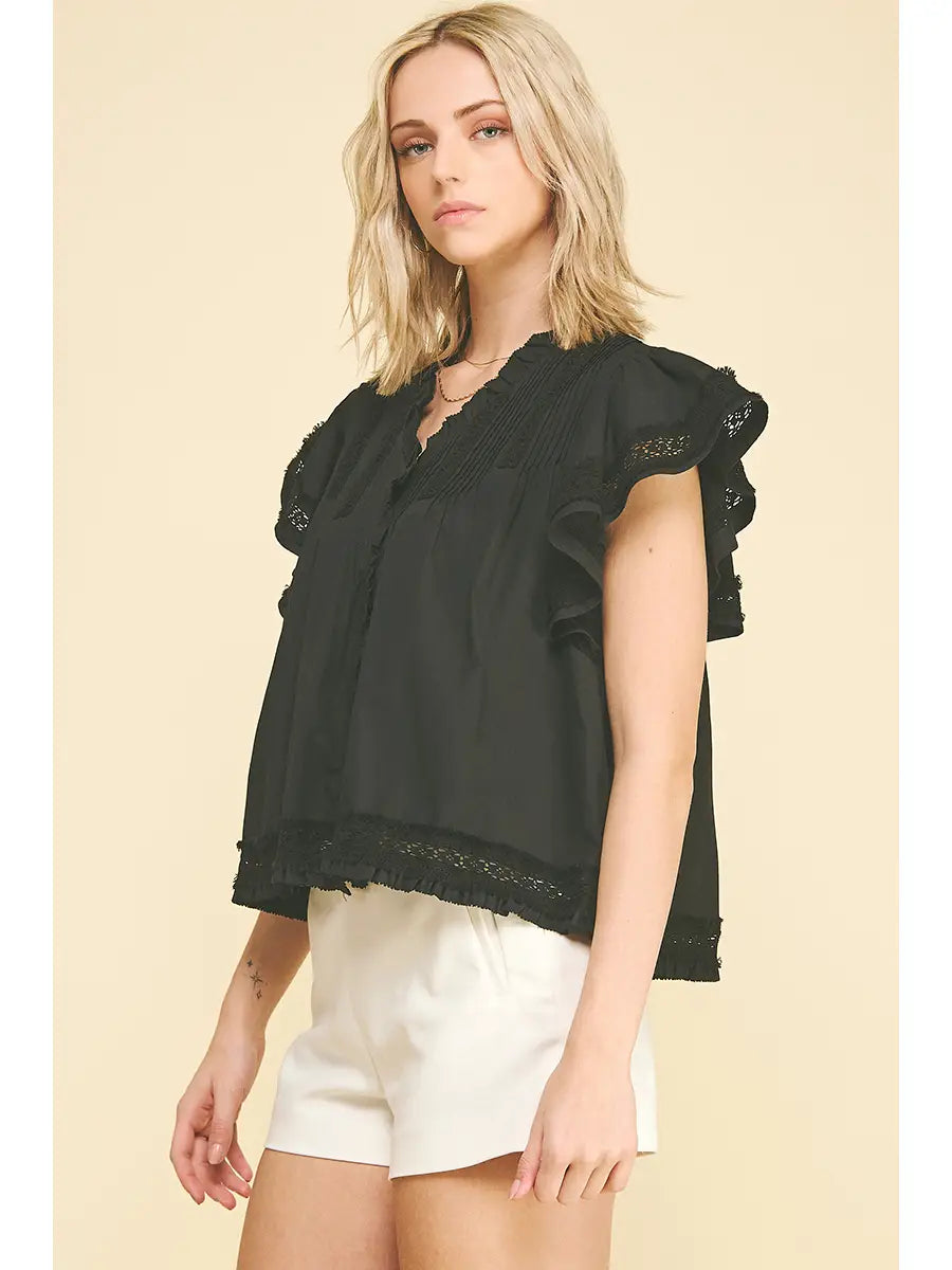 Harley Lace Trim Detailed Blouse