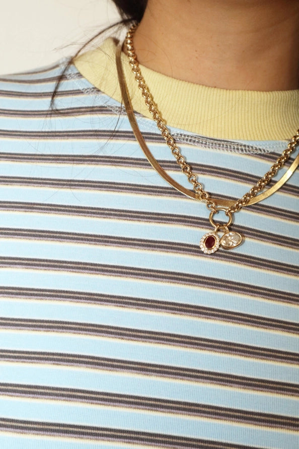 Haley Striped Blue Oversized Top