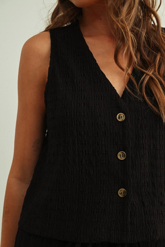 Rowan Vest Top/Black