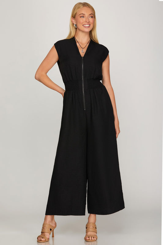 Coco Front Zip Wide Leg Jumpsuit