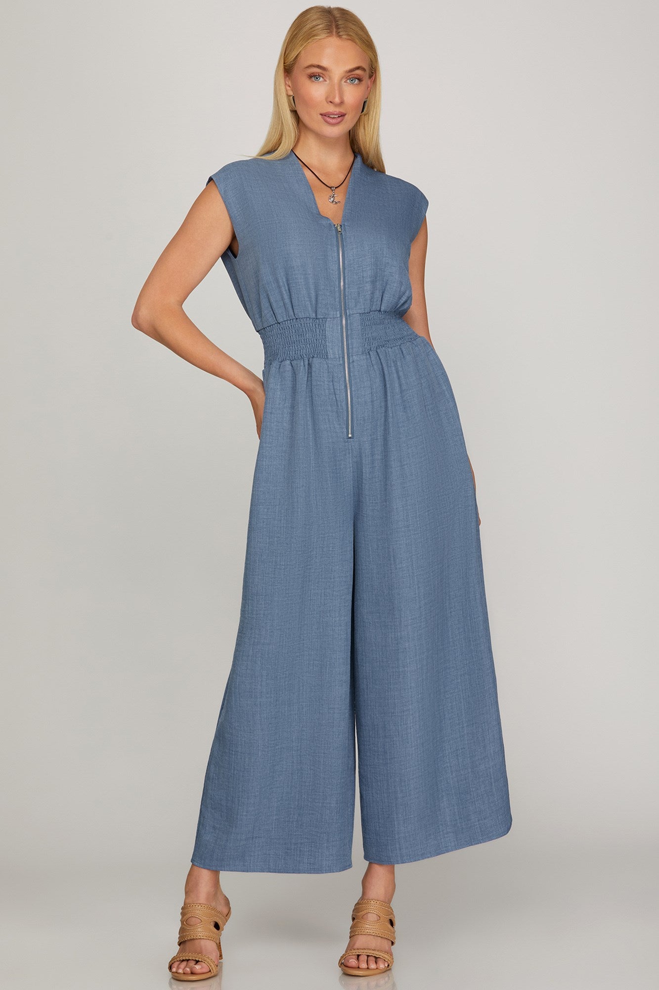 Coco Front Zip Wide Leg Jumpsuit