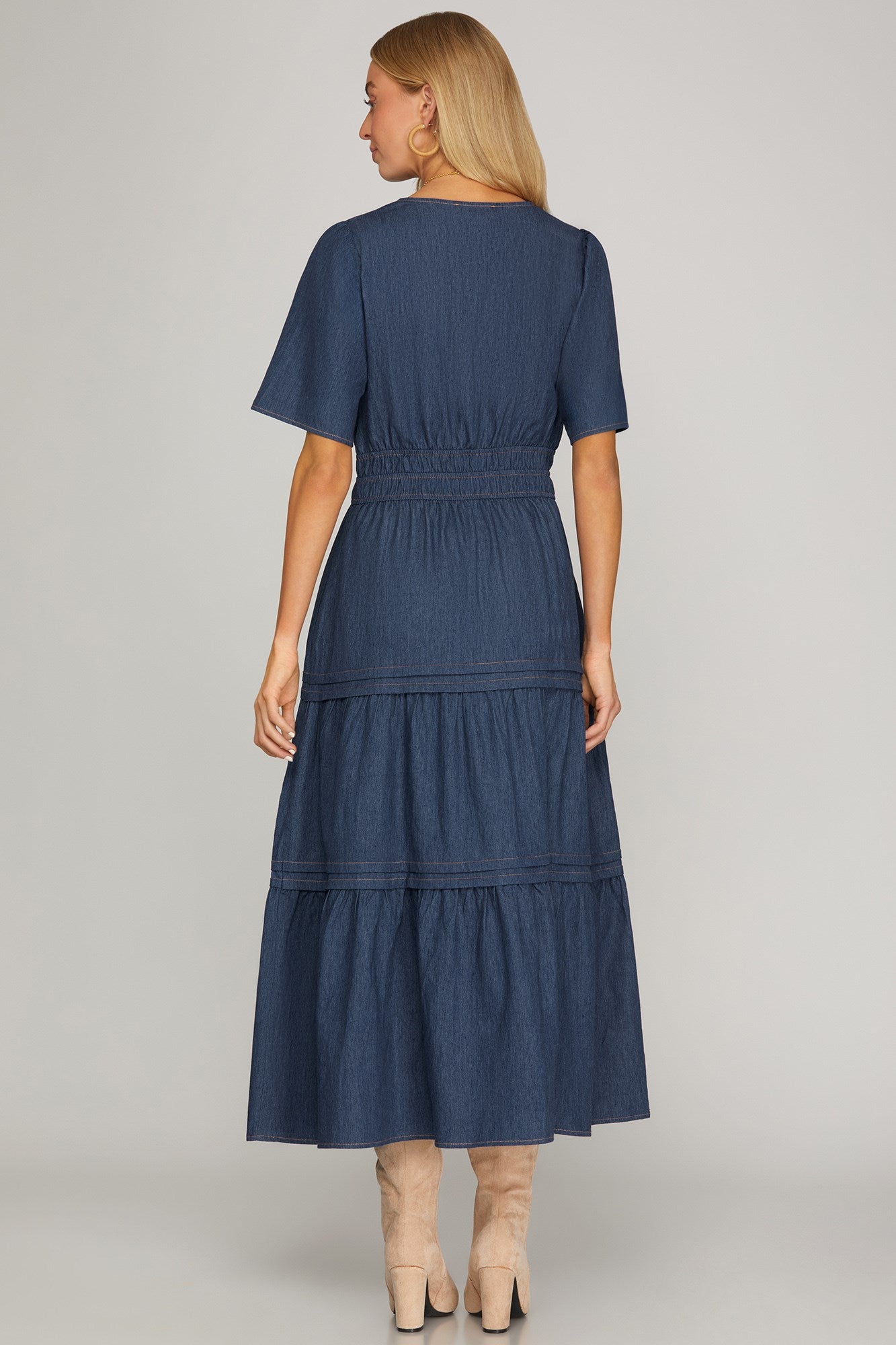 Macy Denim Tiered Dress