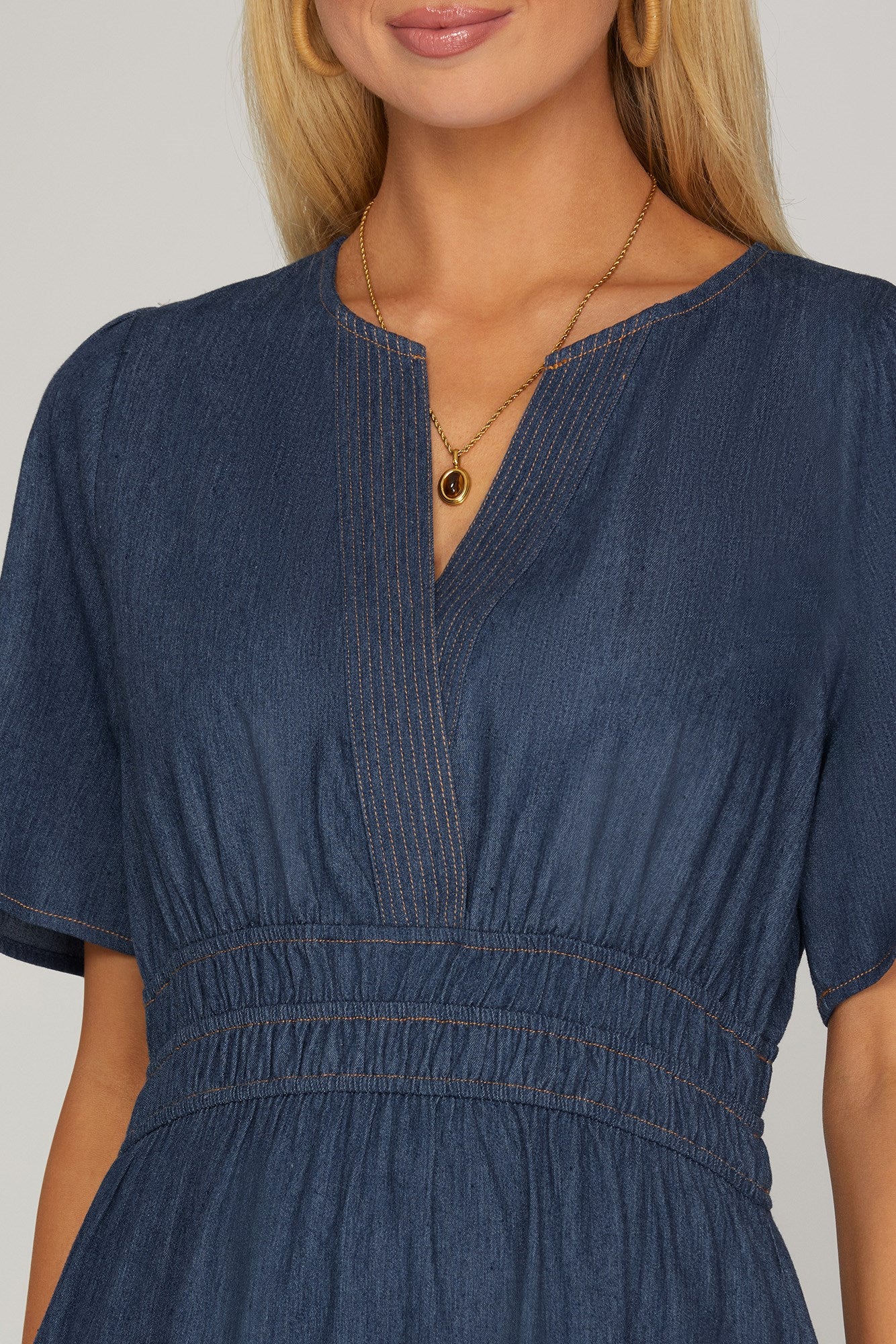 Macy Denim Tiered Dress