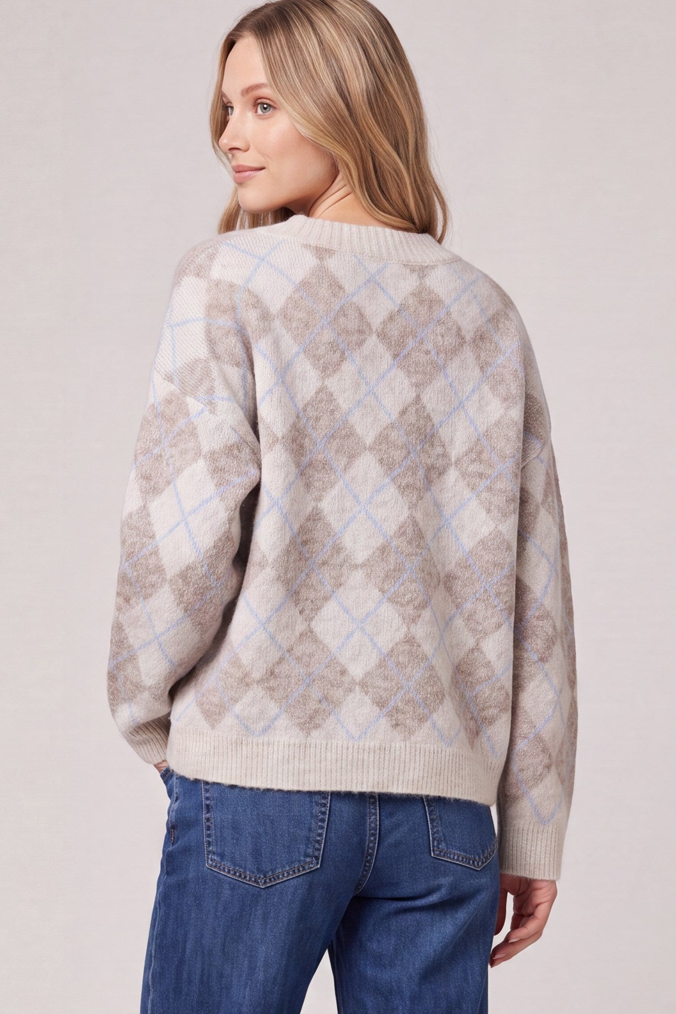 Mia Argyle Sweater Cardigan