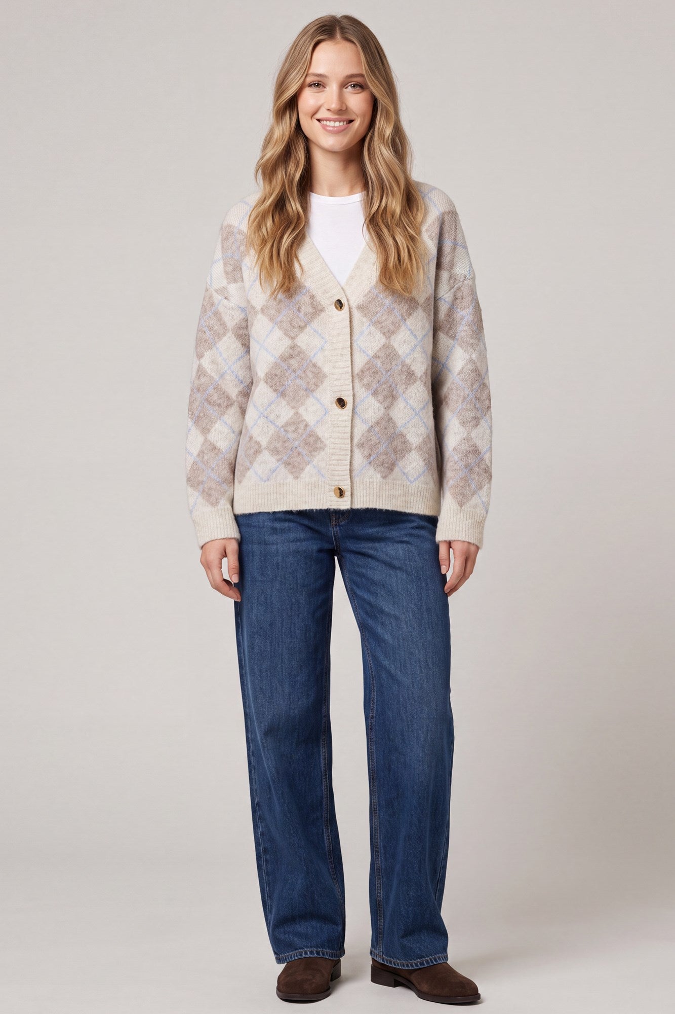 Mia Argyle Sweater Cardigan