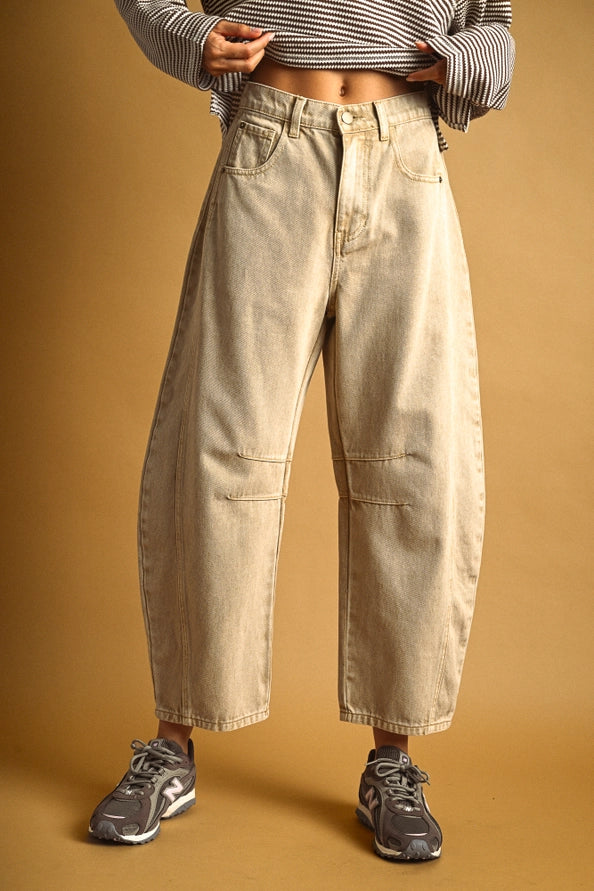 Olivia Tan Barrel Pants