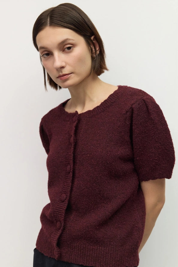 Mary Kate Sweater Top/Burgundy