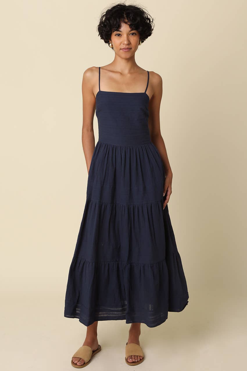 Ginny Tiered Cami Maxi Dress/Navy