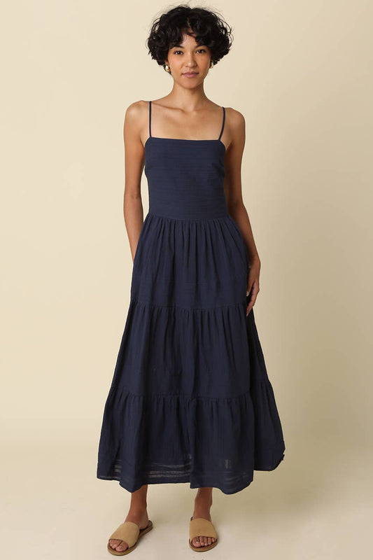 Ginny Tiered Cami Maxi Dress/Navy