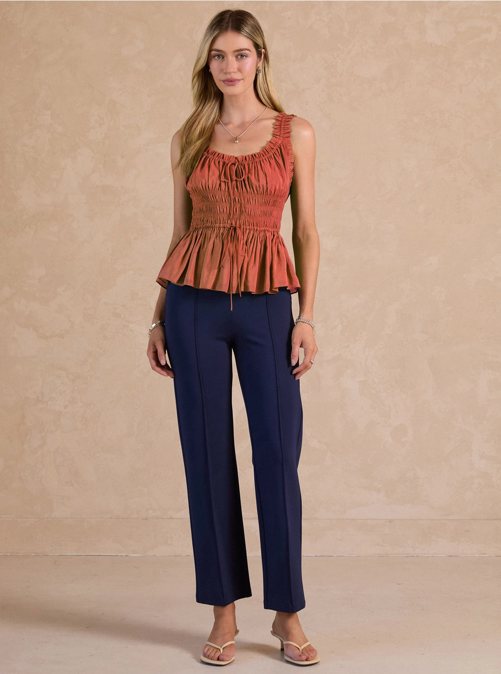 Maisie Ruffled Sweetheart Sleeveless Top