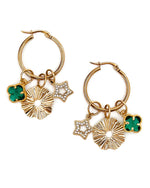 Comet Gold and Green Holiday Earrings