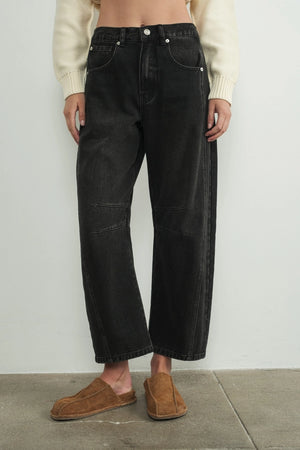 Slouchy Relaxed Fit Crop Barrel Jeans