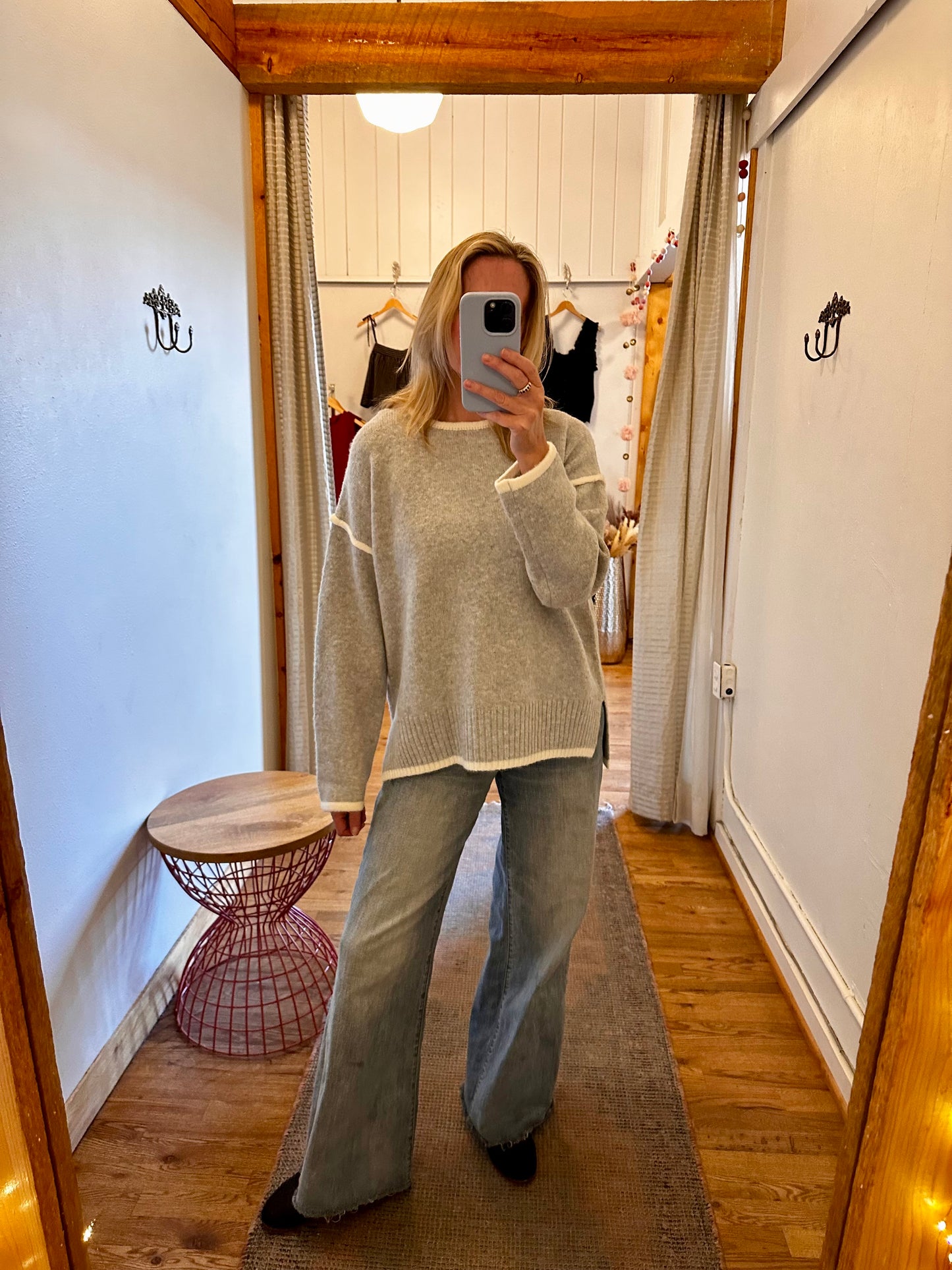 Dolly Contrast Sweater/Grey