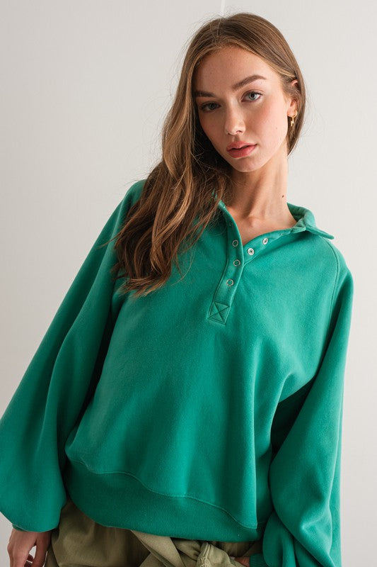 Snap Collared Pullover