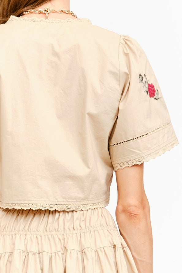 Sivan Floral Embroidery Blouse