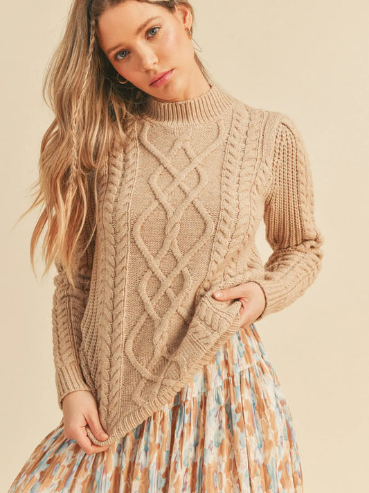 Willa Mixed Cable Knit Sweater