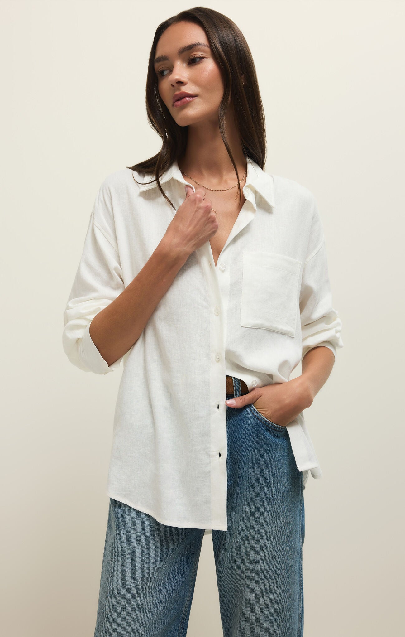Alfie Linen Button Up Top