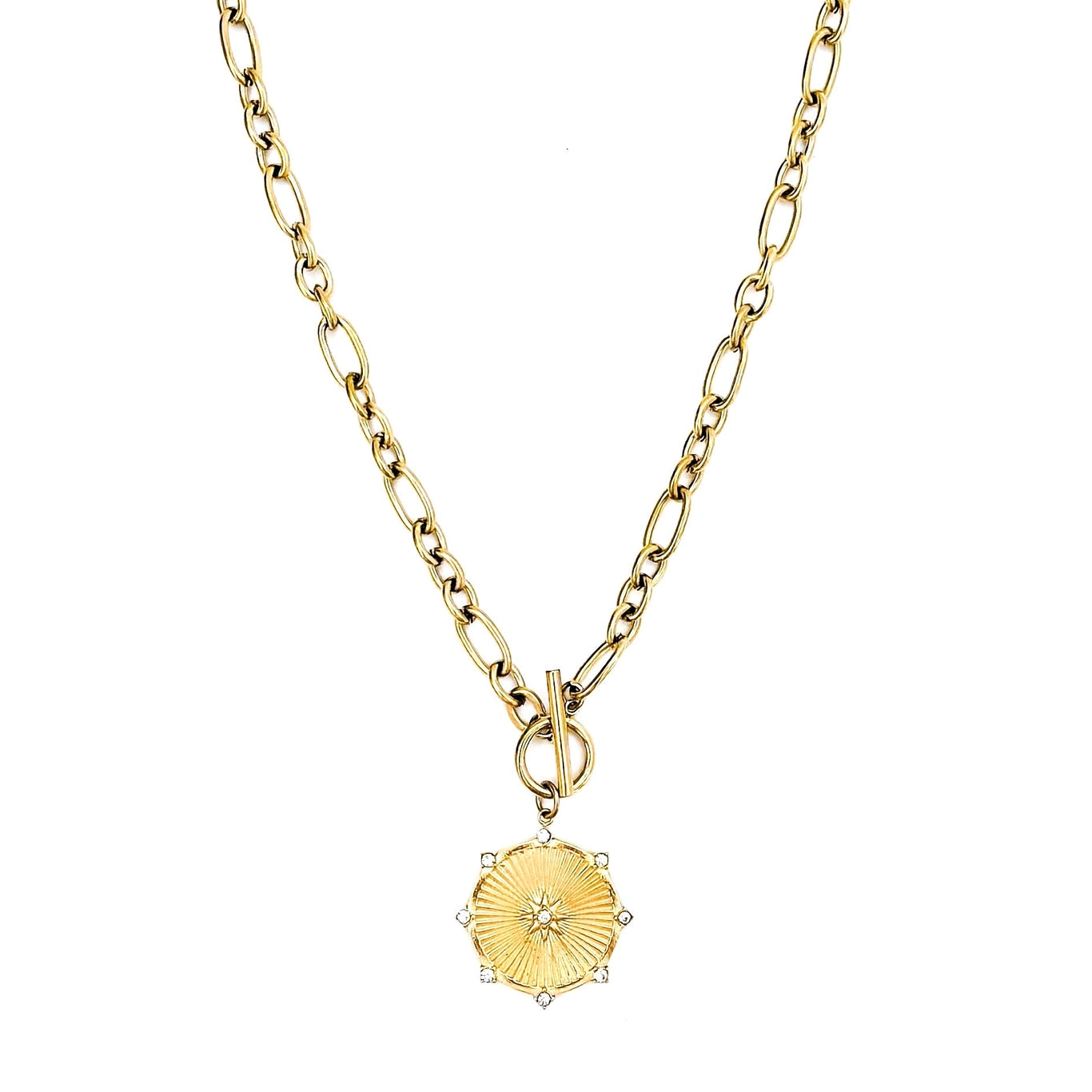 Raylee Toggle Starburt Coin Necklace