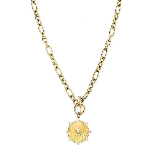 Raylee Toggle Starburt Coin Necklace