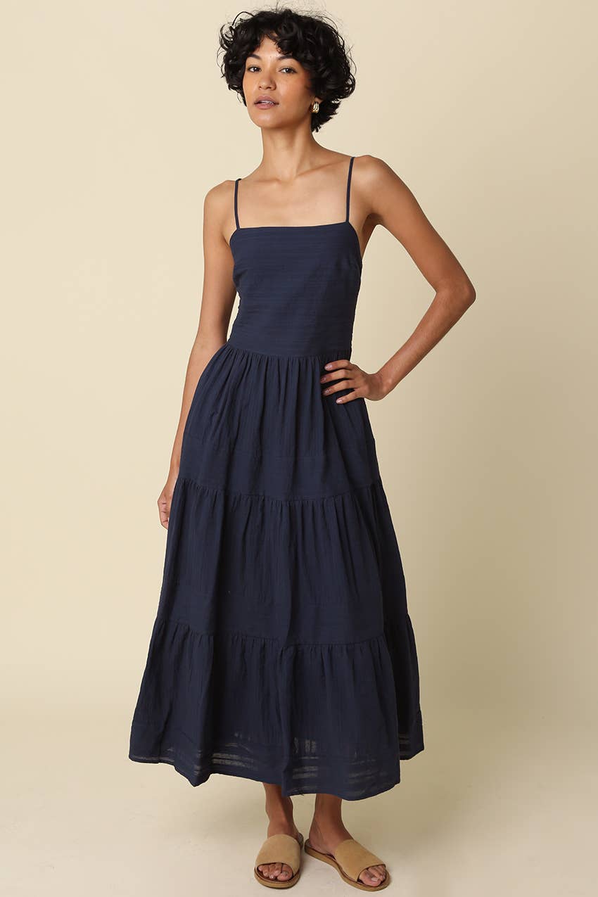 Ginny Tiered Cami Maxi Dress/Navy