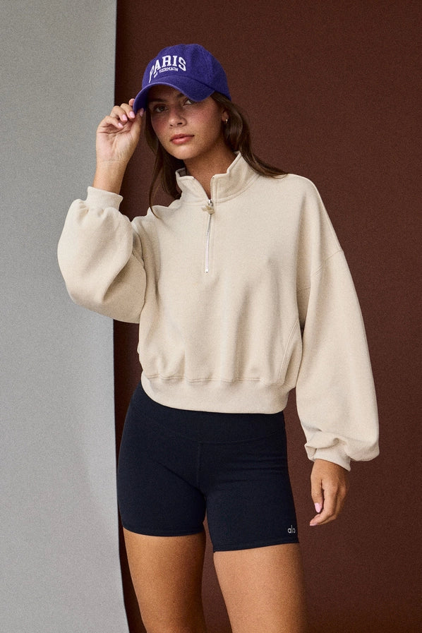 Amira Quarter Zip Pullover Top