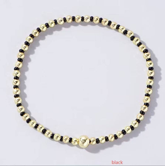 Beaded Stretch Bracelet/Black
