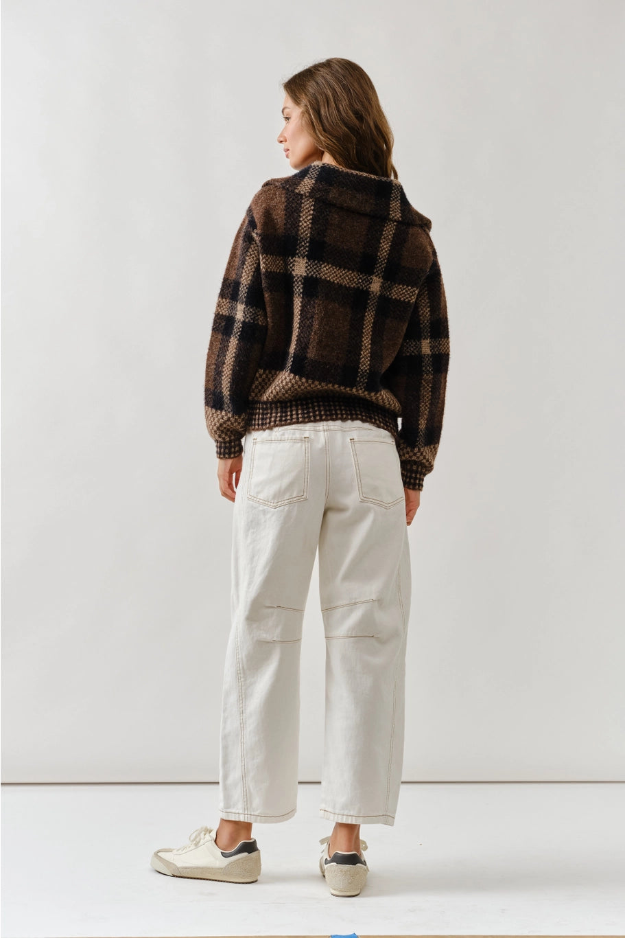 Kendra Plaid Button up Sweater