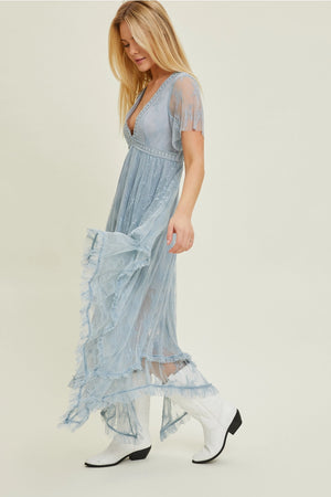 Embellished Lace Hem Dress