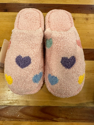 Heart Embroidered Slippers