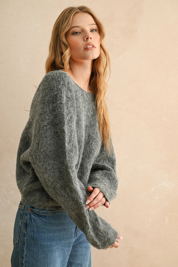 Alana Twisted Detail Reversible Sweater Top