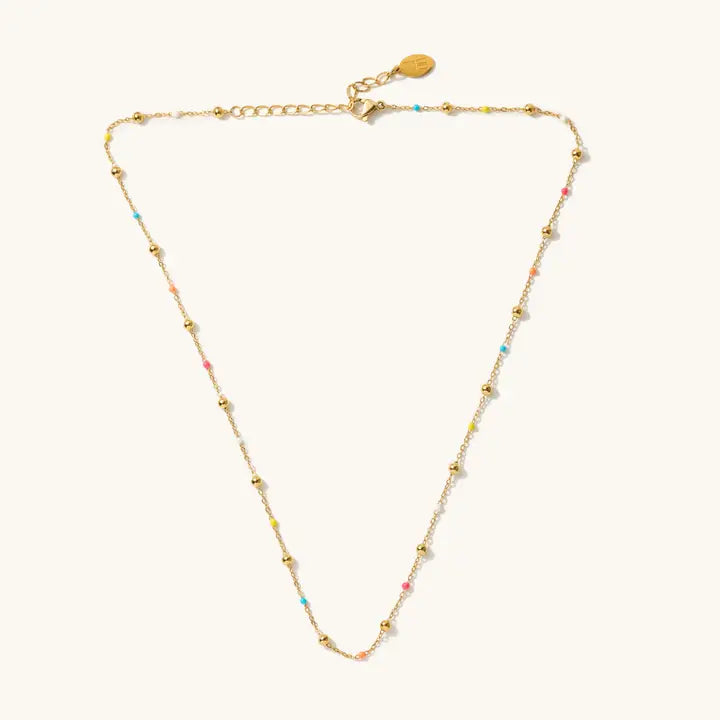 Pheobe Colorful Gold Ball Necklace