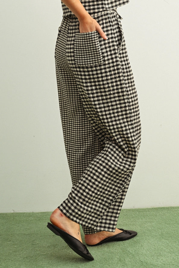 Kenzie Mixed Gingham Straight Leg Pant
