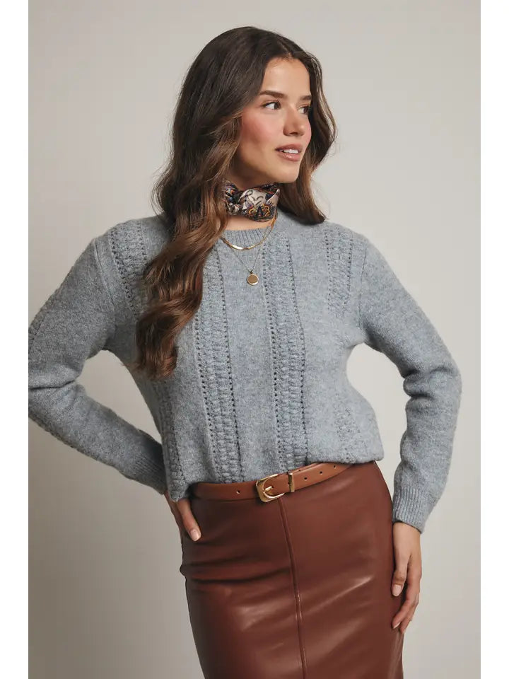 Rory Textured Cable Knit Pullover