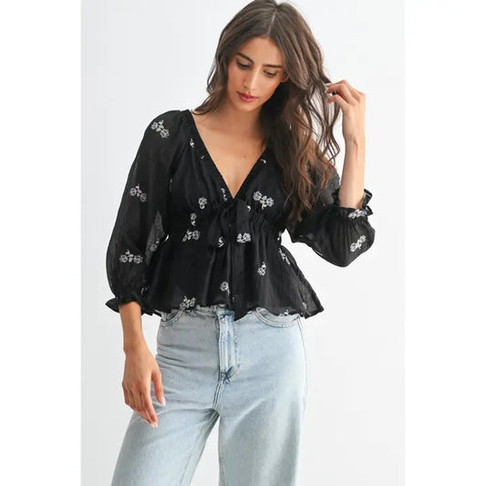 Emily Embroidered Top
