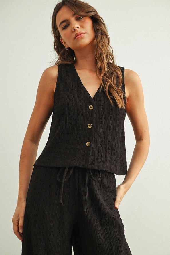 Rowan Vest Top/Black
