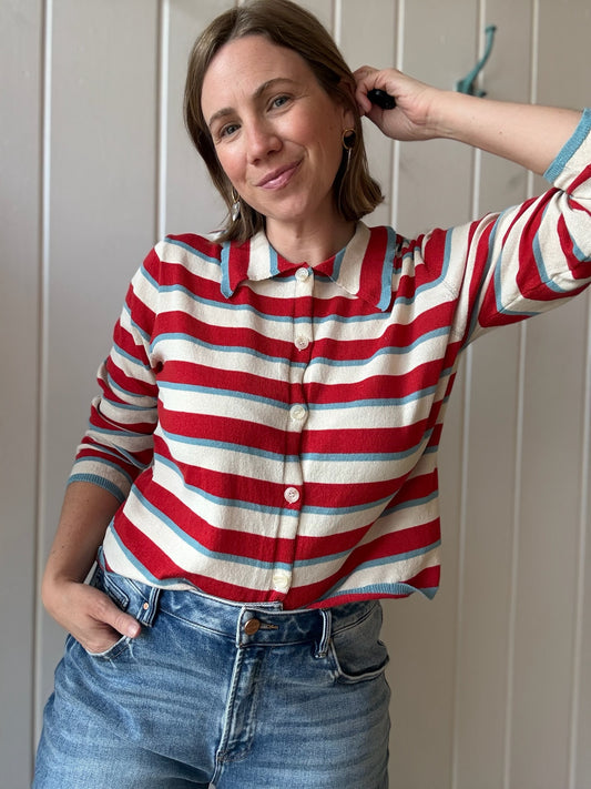Sadie Striped Knit Cardigan