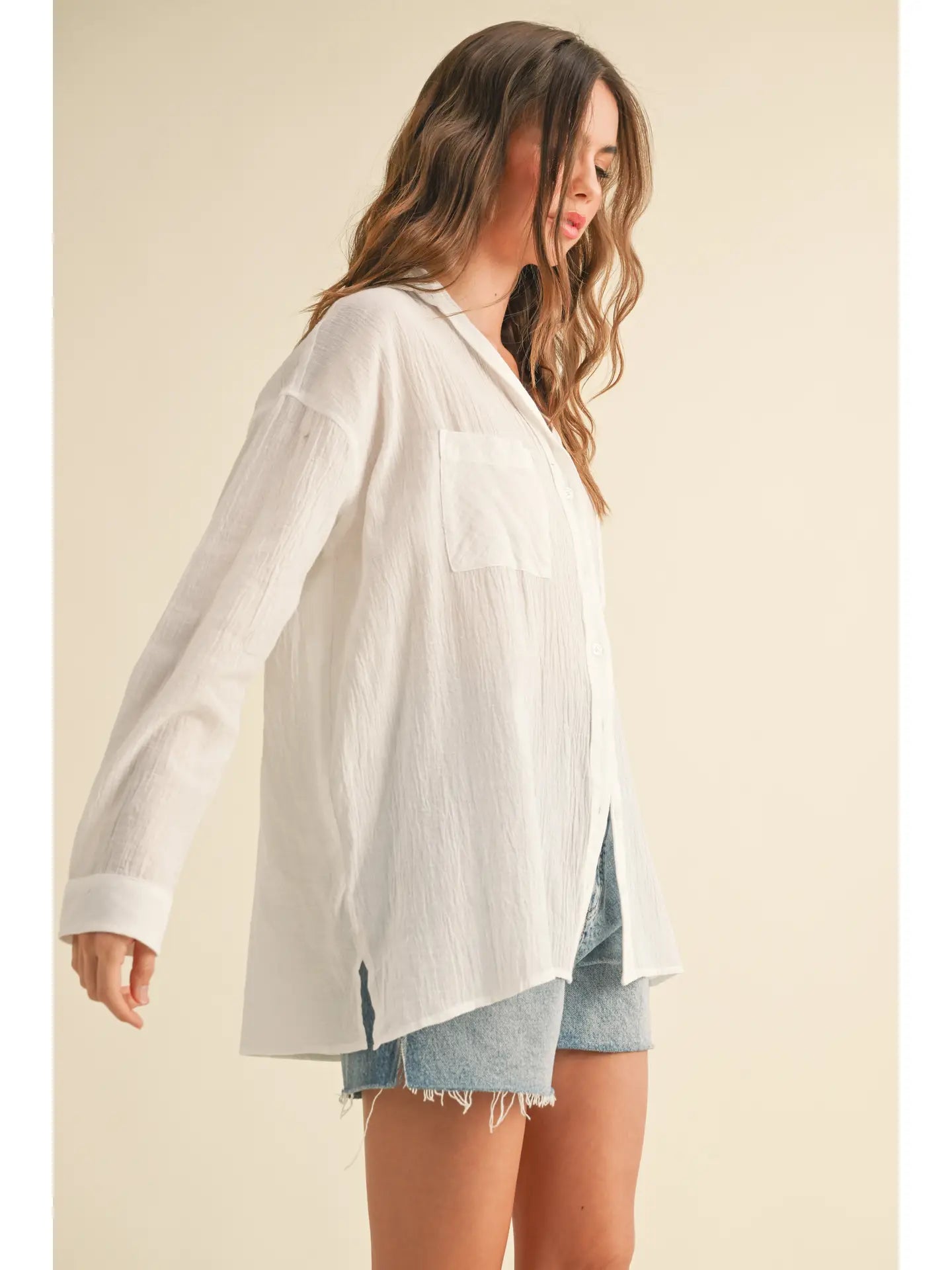Gabrielle White Button Down Top