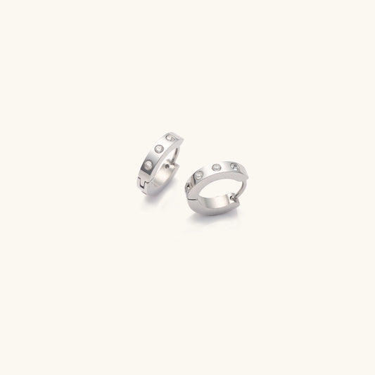 Mini Corrine Huggies Silver