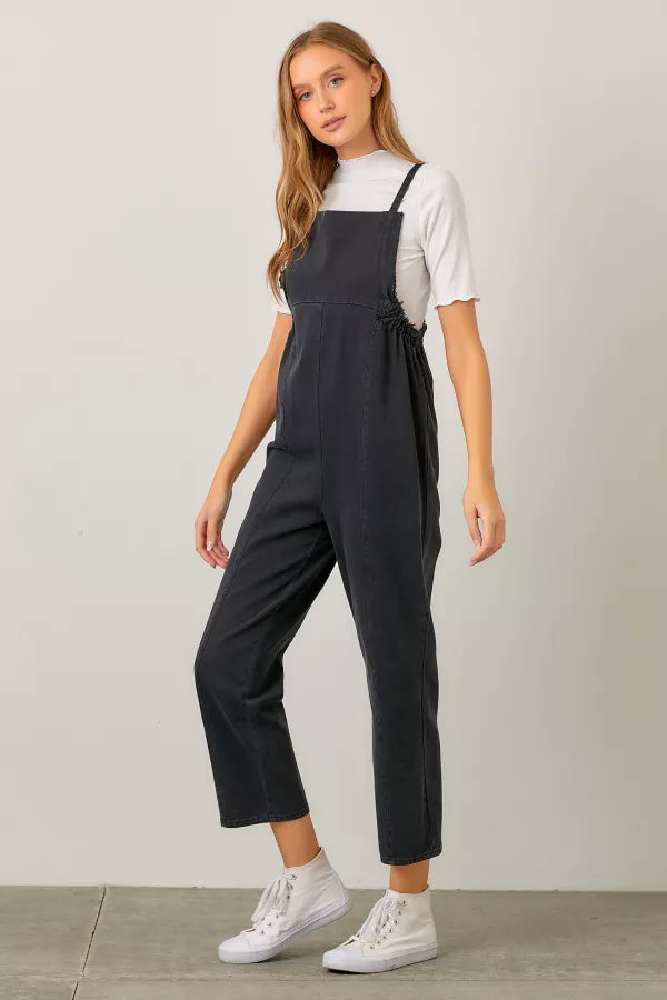 Washed Woven Overalls