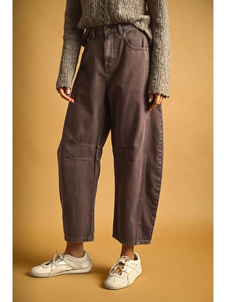 Olivia Brown Barrel Pants