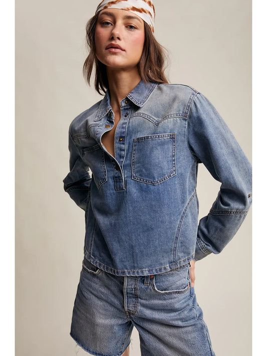 Beca Western Denim Pullover Shirt
